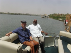 Waiting for K&A meant taking some tourist time off - the Nile; with Osman Ibrabim on hand.